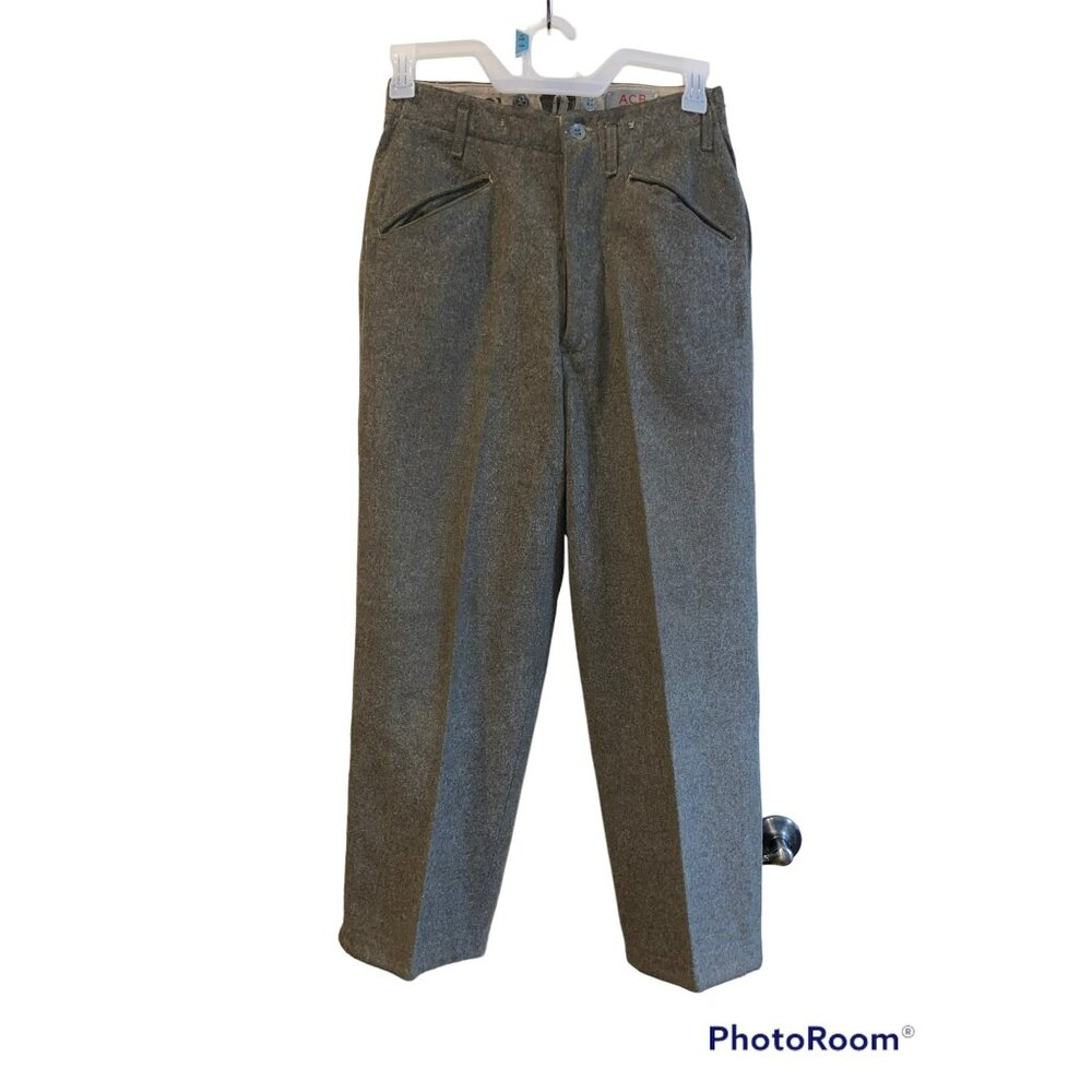 1949 Swedish Army Wool Field Trousers — “MALSÄKRA” Military Issue 30W 28L